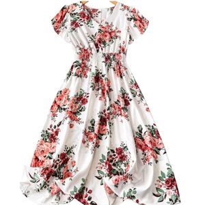 SHEIN Roses Red & Pink Midi Dress W/ Short Sleeves Women's Size 3x